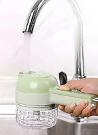 4In1 Electric Vegetable Cutter Set Handheld Wireless Electric Garlic Masher Food Chopper Meat Grinder Machine Food Peel Slice