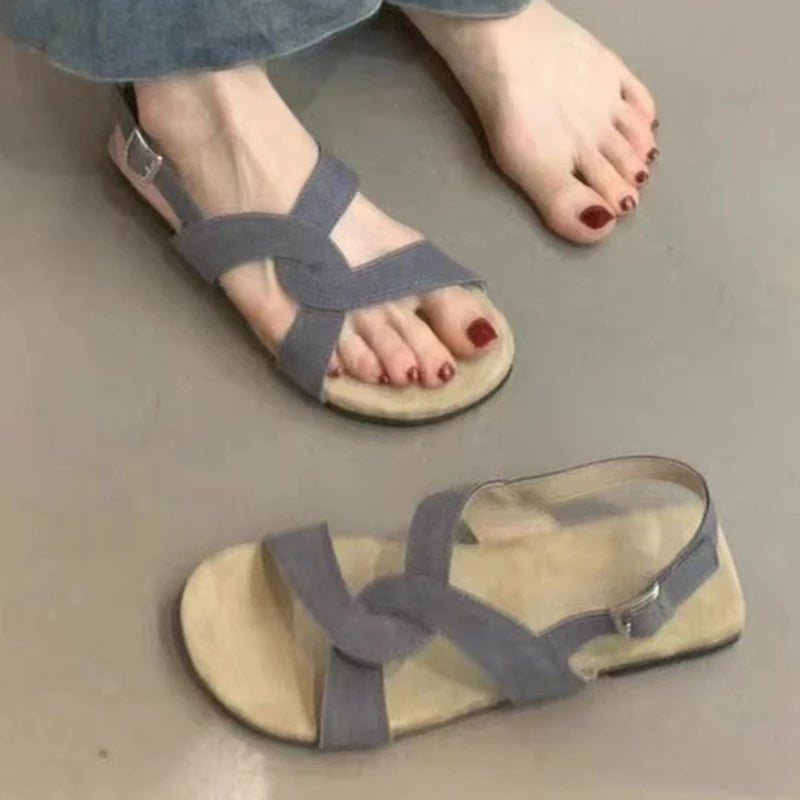 2025 New Summer Barefoot Leather Flat Sandals for Women Men Shoe with New MInimalist Soft Sole Light Weight Sandalias De Mujer
