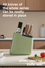 UFORU Multi-function knife rack kitchen knives tableware drain storage household trapezoidal integrated plastic storage rack