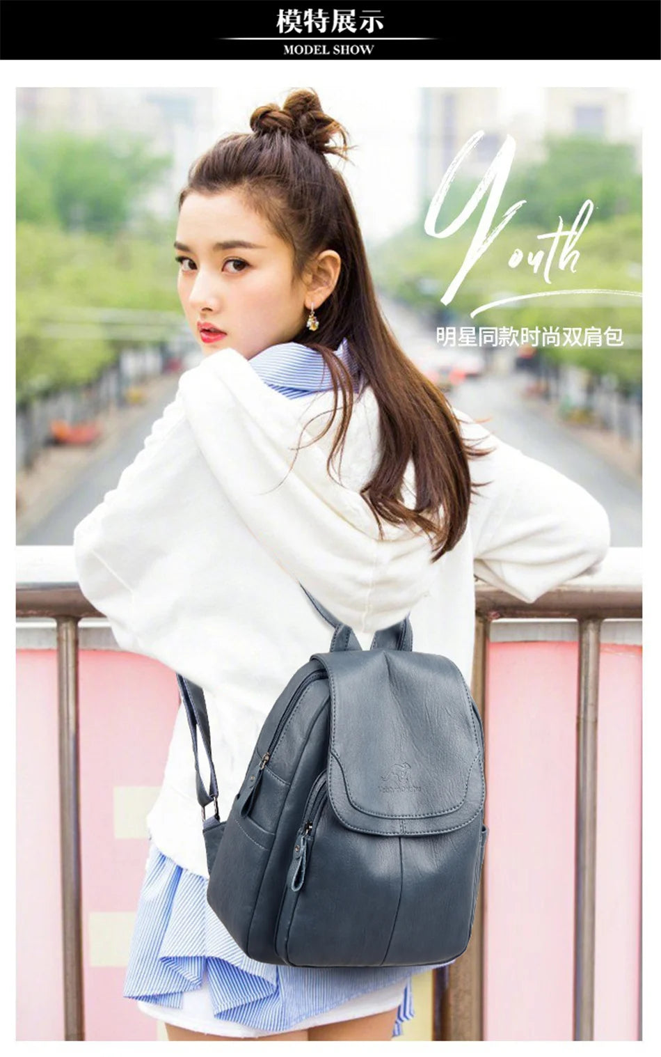 Ladies Bookbag Rucksack Women Large Capacity Backpack Purses High Quality PU Leather Female Vintage School Bags Travel Bagpack