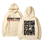 Men's Gothic Hoodies 90s Vintage Rock Band System Of A Down Mezmerize Print Hoodie Men Women Alternative Metal Music Sweatshirt