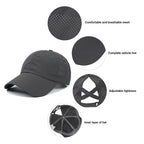 Summer Sun Hat Women Cross Ponytail Baseball Cap Outdoor Sport Hat Breathable Quick-Dry Sun Hat Camping Hiking Running Golf Caps
