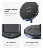 Magnetic Wireless Charger Stand 20W Max 2-in-1 Charging Stand For iPhone 16 15 Pro Max/iPhone 14/AirPods Fast Charger