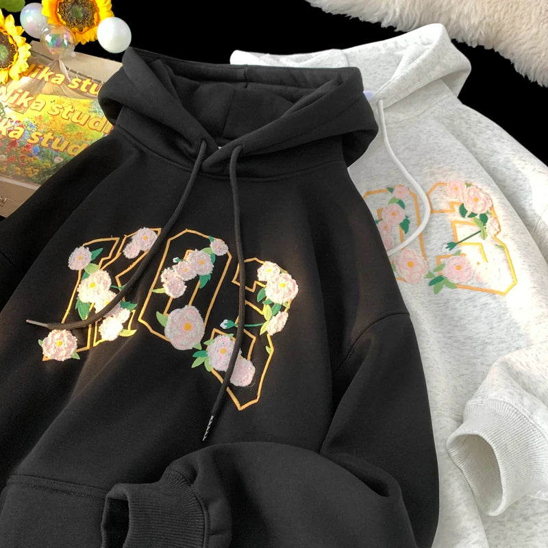 Korean Classic Loose Hooded Sweatshirt Casual Sports Wind Pullover Hoodie Multi-colour Sweatshirts Men Women Oversized