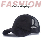 Summer Camouflage Mesh Trucker Hat Snapback Cap Chapeau Femme Fashion Messy Hair Bun Ponytail Baseball Caps for Women