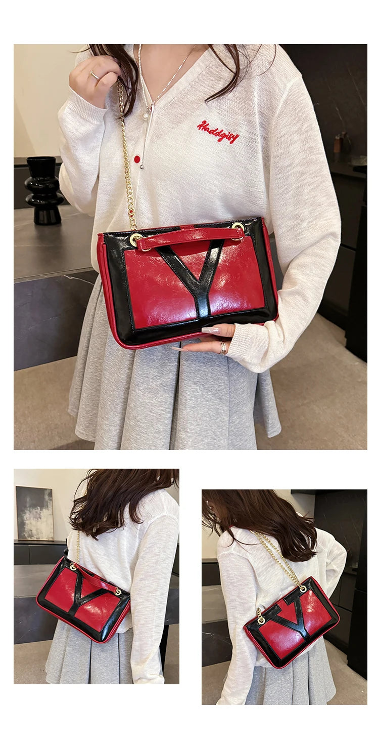 High-End Luxury Elegant Tote Bag For Women Shopper Messenger Purse Solid Color Commuter Use Large Capacity