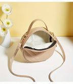 Chic Circle Crossbody Purse for Women - V-Quilted  Detachable Strap  Interior Pockets for Daily Use