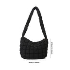 Ladies Quilted Pleated Sling Bag Solid Color Cloud Tote Bag Versatile Quilted Cloud Purse Large Capacity Commuting Bags