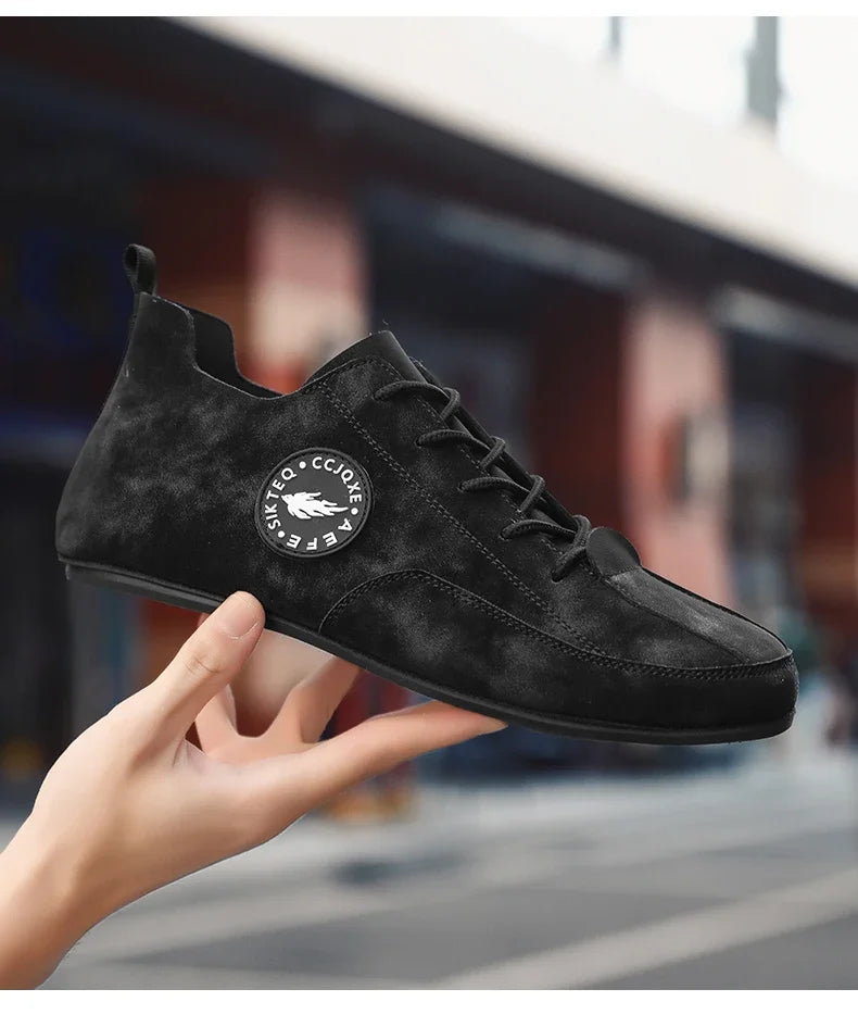 MAEDEF Men's Loafers Lightweight Driving Casual Thin Bottom Flats Shoes Soft Sole Comfortable Non Slip Lace-up Walking Shoes Men