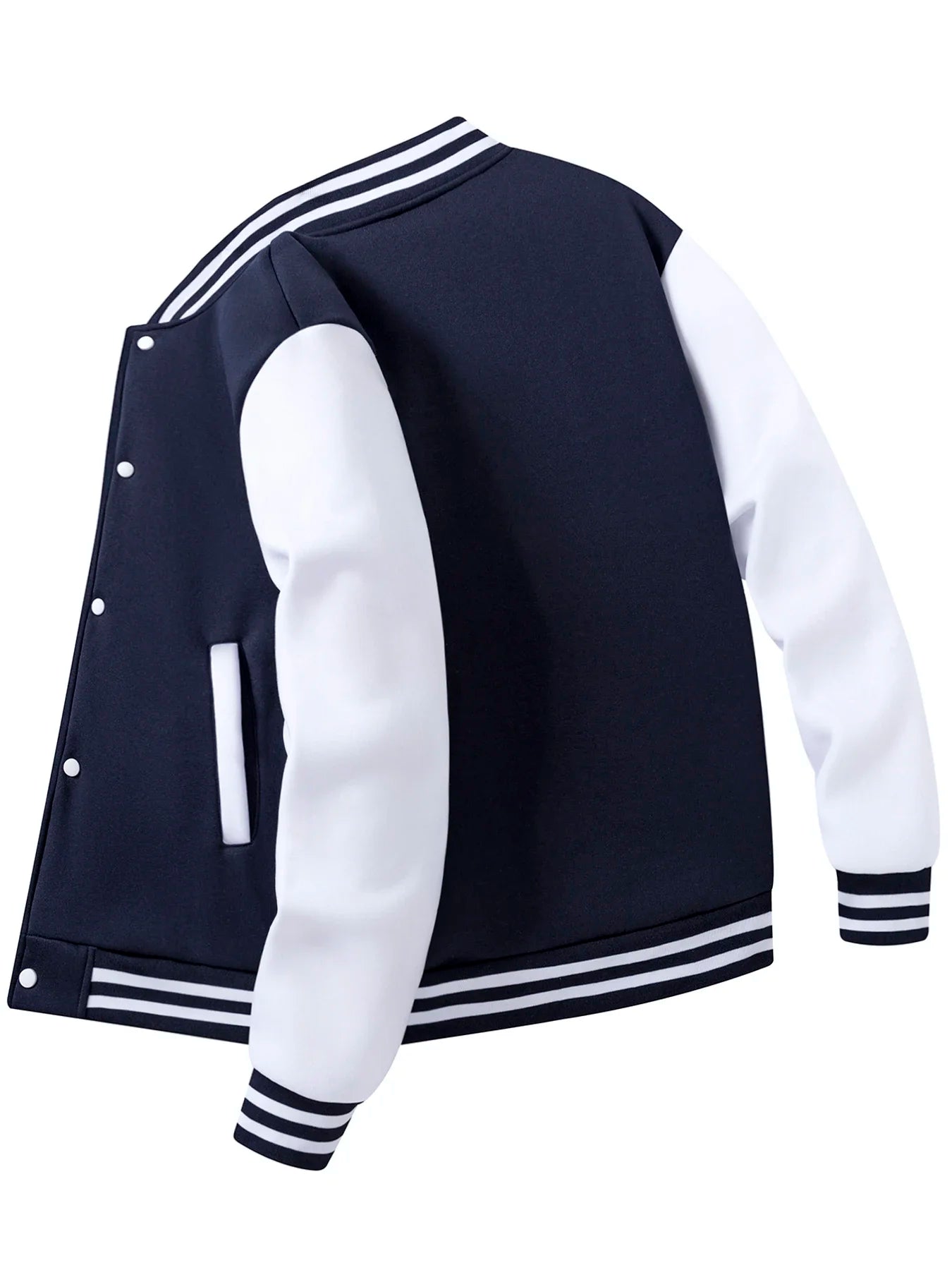 Classic Baseball Coat Men's Black White Splicing Jacket Loose Casual Baseball Hoodies Street Harajuku Warm Fleece Soft Jacket
