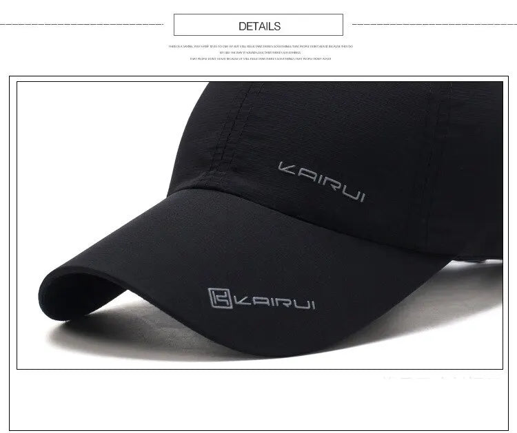 New Men Hat Four Seasons Quick-Dry Baseball Cap Women Outdoor Sports Sun Hat Print Letter Cap