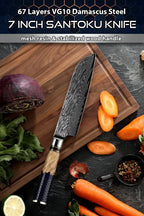 Kitchen Knives-Set Damascus Steel Chef Knife Cleaver Paring Utility Bread Knife Cooking Tool Blue Resin Handle 1-10 Pcs/Set