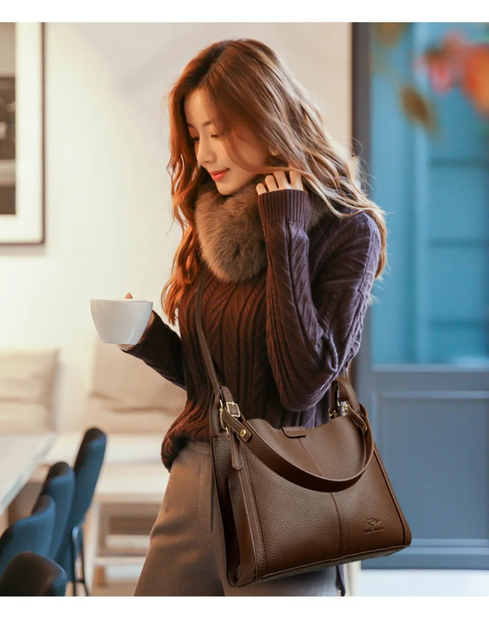 Hand Top-Handle Bags for Women 2025 High Quality Pu Leather Purse Ladies Shoulder Crossbody Bag Medium Casual Tote KAIDIFEINIROO