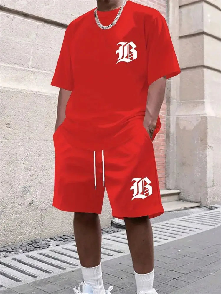 2025 Summer New Men's Casual Set 3D printed sportswear summer streetwear outdoor shorts set