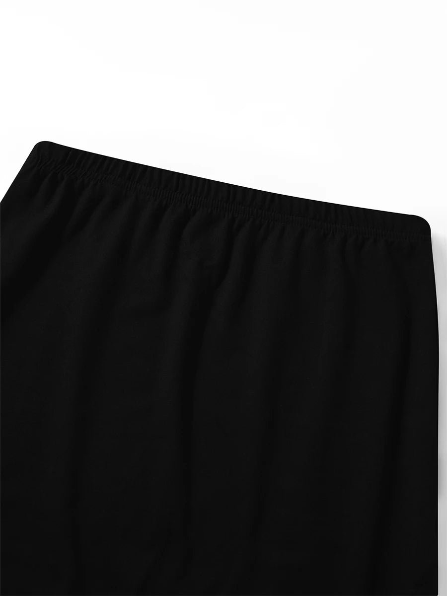 Combhasaki Women's Summer 2Piece Outfits Set Solid Color Crew Neck Sleeveless Crop Tank Tops + Wrapped Hip High Slit Long Skirts