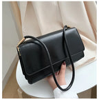 Fashionable Women Shoulder Bag PU Leather Armpit Handbag Casual Small Square Purse for Ladies Stylish Solid Color Crossbody Bag