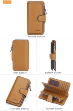 Ladies Long Coin Purse Clutch Multi-functional PU Leather Wallet Simple Fashion Zipper Hasp Wallet Large-capacity Card Holders