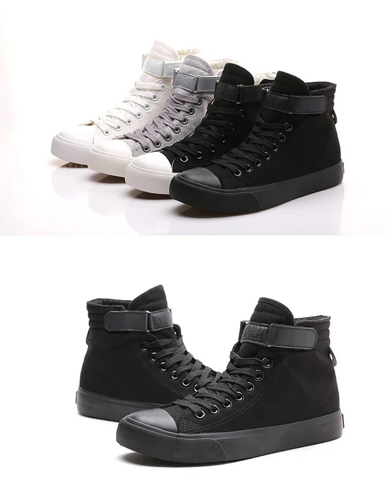 Men High Top Casual Shoes Fashion Breathable Canvas Shoes for Men Comfortable Lace-up Walking Shoes Non-slip Women Sneakers New