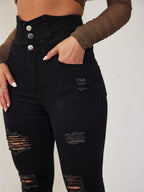 Pencil Pants Jeans Women Pencil Pants Bodycon High Waist Casual Long Pant Sheath Denim Trousers Tie Y2k Trouser Spring 2024