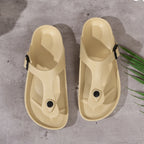 Ladies' EVA casual simple buckle flat heel set with clip on feet flip flops in large size