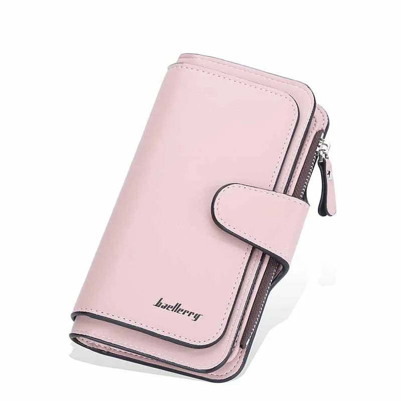 Ladies Long Coin Purse Clutch Multi-functional PU Leather Wallet Simple Fashion Zipper Hasp Wallet Large-capacity Card Holders