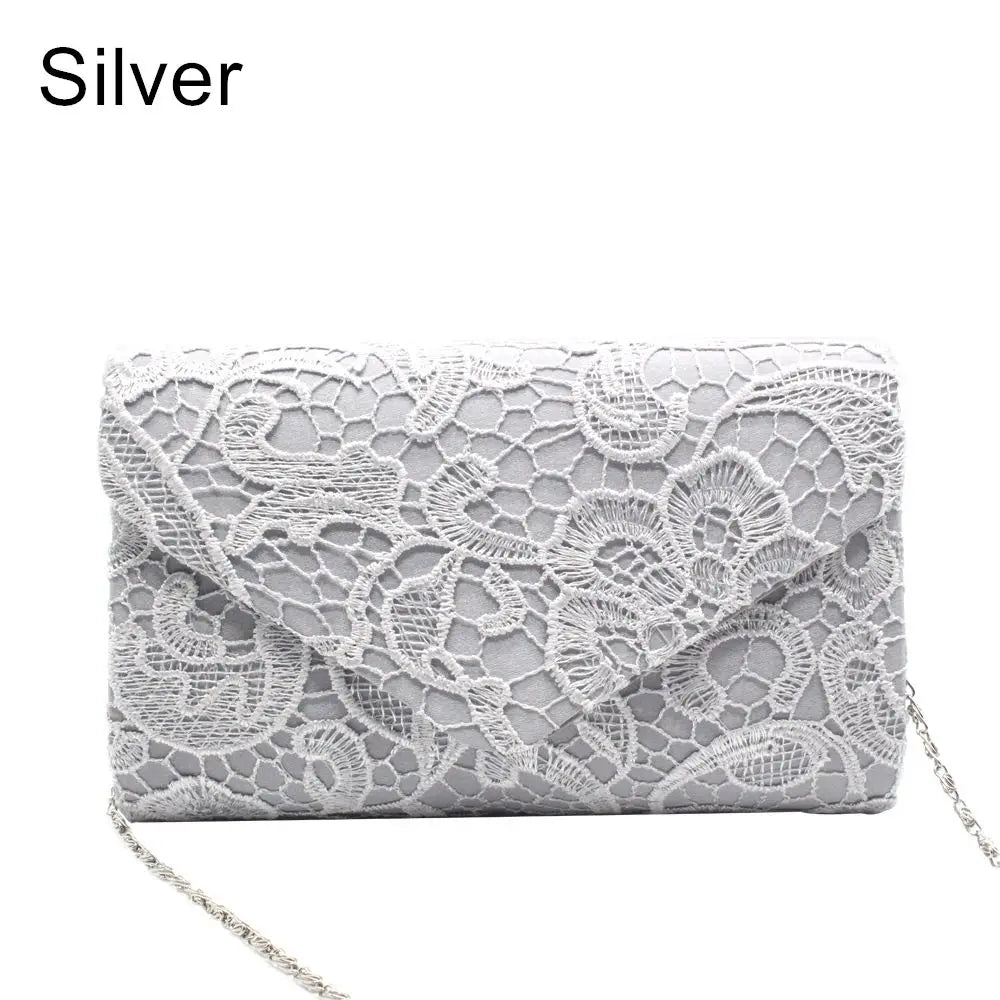 Ladies Lace Wedding Wallet Evening Party Purse Handbags Clutch Bag Messenger Bag