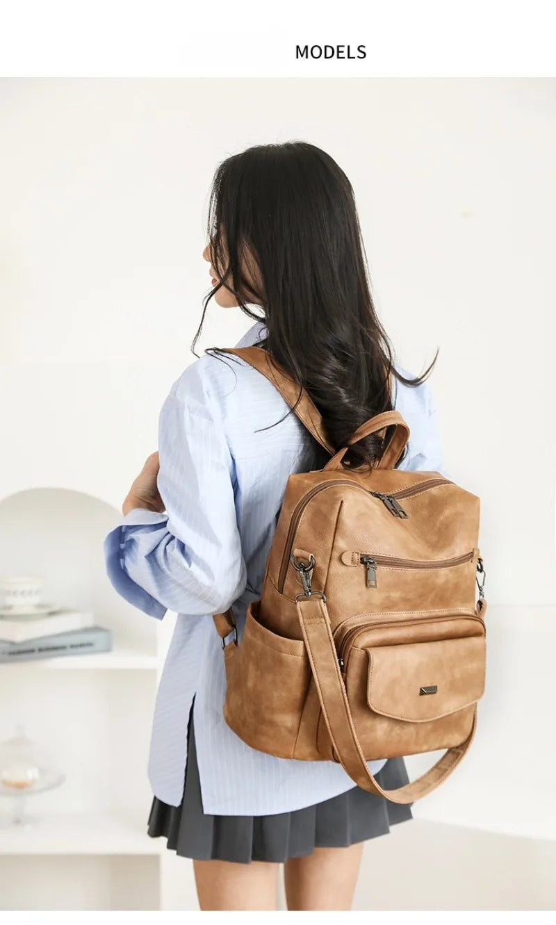 Backpack Purse for Women Fashion Leather Backpack Purse Designer Casual Travel College Backpack Convertible Shoulder Bag