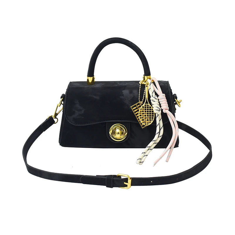 Classic Women's Leather Handbag, Crossbody Shoulder Tote Bag, Elegant Ladies Designer Purse