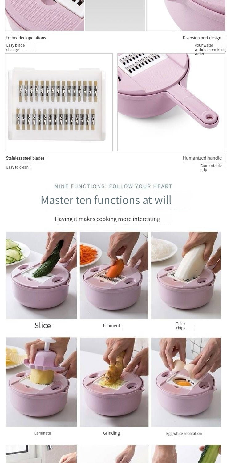 Kitchen Slicer And Chopper Ten In One Set Potato Slice And Slicing Multi-function Slicer Kitchen Appliances Kitchen Utensils