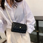 Ladies Luxury Handbags Girls Fashion Pearl Hand Bags Women Purses Elegant Leather Chain Belt Bag Mini Coin Crossbody Bag