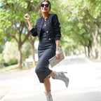 UNIZERA 2025 Autumn/Winter New Women's Wear New Fashion Style Versatile Round Neck Textured Short Jacket Coat