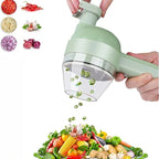 4In1 Electric Vegetable Cutter Set Handheld Wireless Electric Garlic Masher Food Chopper Meat Grinder Machine Food Peel Slice