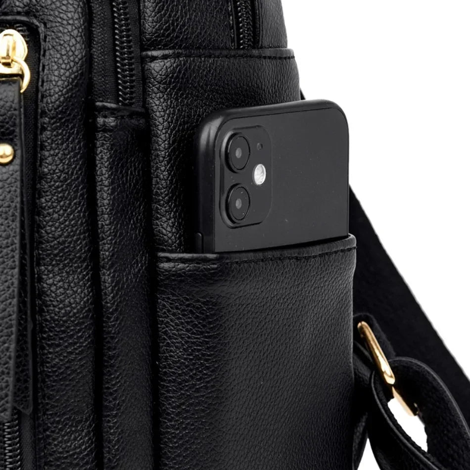 Women Large Capacity Backpack High Quality Leather Vintage Bags for Women School Bags Travel Rucksack Ladies Bookbag Knapsack