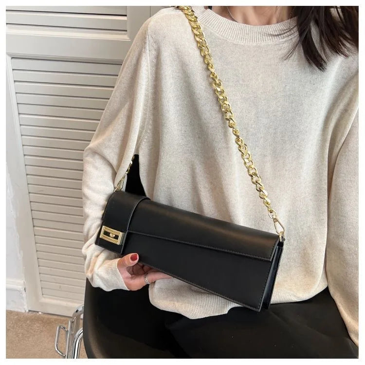 PU Leather Shoulder Bag for Women, Ladies' Purse, Rectangle, Solid, Female Handbag, High Quality, Klein Blue, Underarm, Fashion