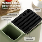 UFORU Multi-function knife rack kitchen knives tableware drain storage household trapezoidal integrated plastic storage rack