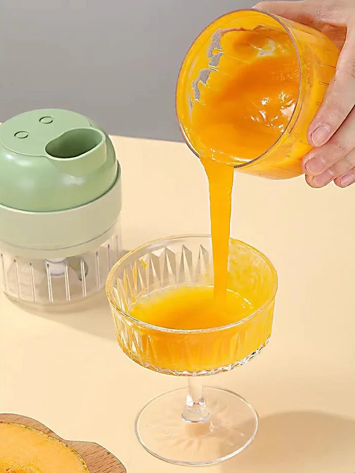 4In1 Electric Vegetable Cutter Set Handheld Wireless Electric Garlic Masher Food Chopper Meat Grinder Machine Food Peel Slice