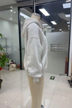 GuliriFei Women’s Loose Hoodies Bow Embroidery Long Sleeve Oversized Sweatshirts Streetwear Aesthetic Pullover Tops