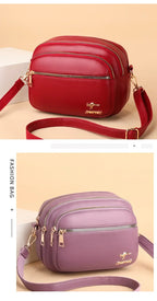 Luxury Ladies Handbag Sac High Quality Soft Leather Purse Fashion Women Shoulder Messenger Bag Multi-pocket Wear-resistant Bag