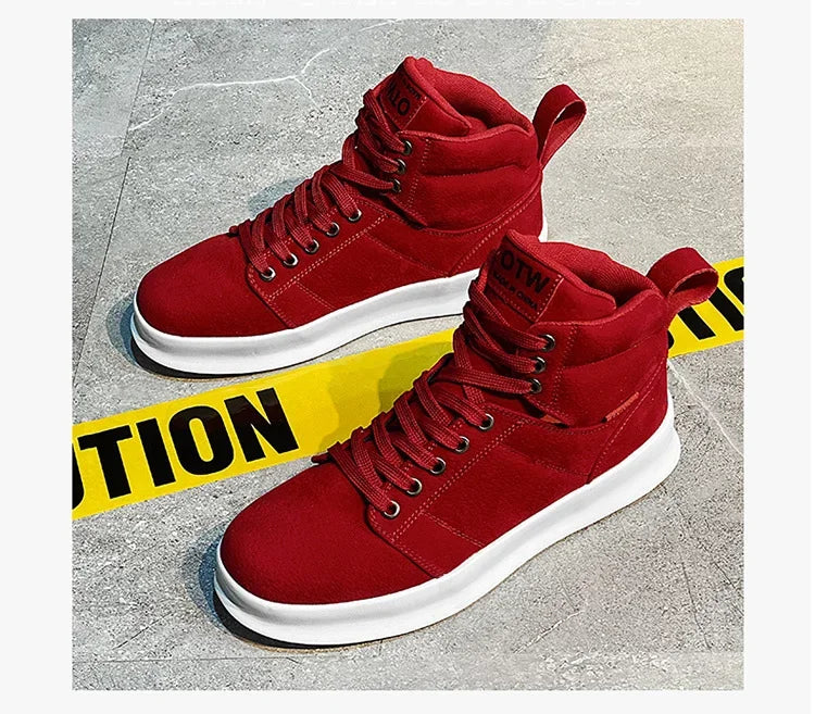Brand High-Top Men Sneakers Microfiber Sneaker Man Platform Tennis Vulcanized Shoes Colorful Casual Original Men's Shoes 2023