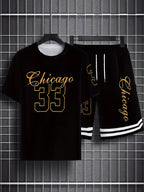 Summer 2025 New Men's Set 3D Digital printed casual round-neck short-sleeved T-shirt with Shorts 2-piece casual sporty men's set