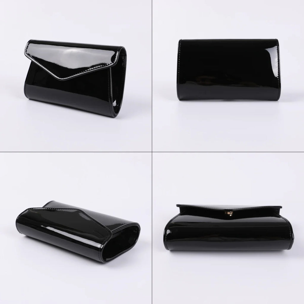Lady PU Evening bag Patent leather Hand bag flash contracted bag in Europe and the party bag Purse