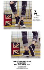 Men High Top Casual Shoes Fashion Breathable Canvas Shoes for Men Comfortable Lace-up Walking Shoes Non-slip Women Sneakers New