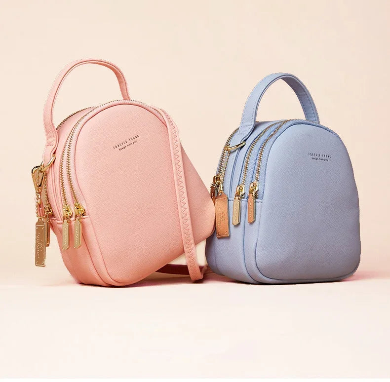 Mini Backpack Purse for Women Ladies Tote Multi-Function Luxury Shoulder Bag Solid Color Ladies Casual Bag Women's Backpack