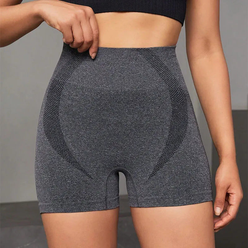 Sports outdoor quick-drying yoga wear, women's yoga shorts, fitness cycling and running solid-color yoga pants