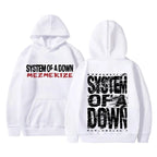 Men's Gothic Hoodies 90s Vintage Rock Band System Of A Down Mezmerize Print Hoodie Men Women Alternative Metal Music Sweatshirt