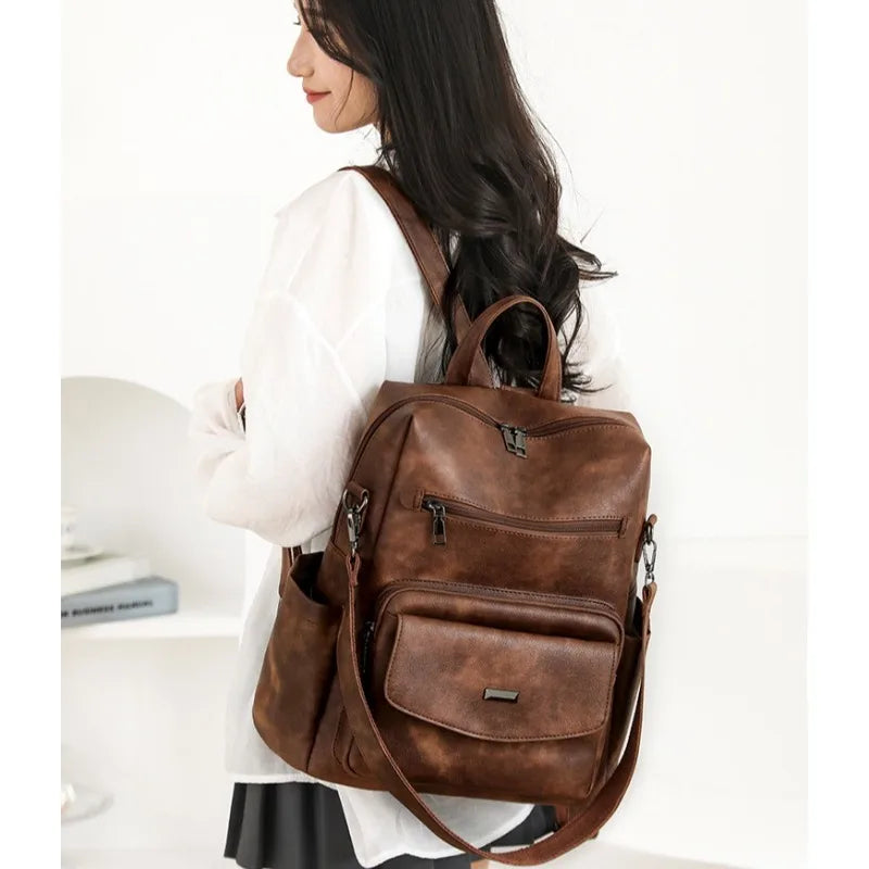 Backpack Purse for Women Fashion Leather Backpack Purse Designer Casual Travel College Backpack Convertible Shoulder Bag