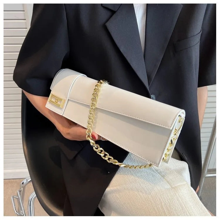 PU Leather Shoulder Bag for Women, Ladies' Purse, Rectangle, Solid, Female Handbag, High Quality, Klein Blue, Underarm, Fashion