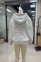 GuliriFei Women’s Loose Hoodies Bow Embroidery Long Sleeve Oversized Sweatshirts Streetwear Aesthetic Pullover Tops