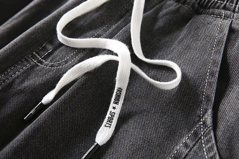 Jeans For Man Clothes Straight Baggy Wide Leg Casual Oversize Pants Vintage Korean Streetwear Tapered Embroidered Trousers