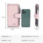 Ladies Long Coin Purse Clutch Multi-functional PU Leather Wallet Simple Fashion Zipper Hasp Wallet Large-capacity Card Holders